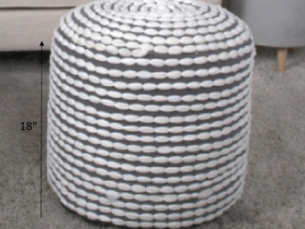 River - Handcrafted Cylindrical Pouf Water Resistant Fabric