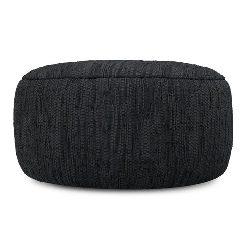 Fredrik - Round Pouf - Black