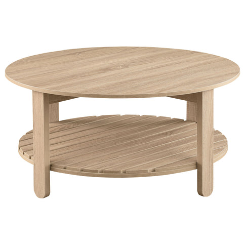 Brookson - Round 2 Piece Coffee And End Table Set - Natural