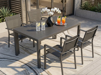 5 Piece Patio Dining Set With Table And Chairs For Outdoor Use - Gray
