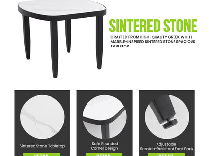 Outdoor Conversation Set With Chairs, Bench Sofa, Tables, Sunbrella Cushions
