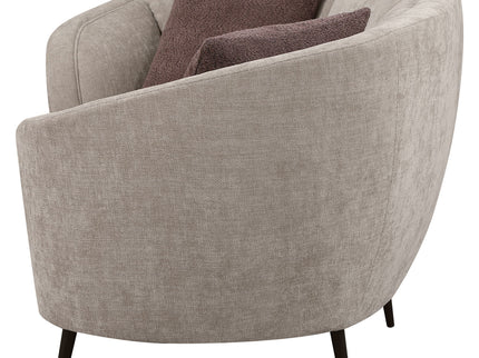 Saanich - Upholstered Curved With Plump Accent Pillows - Beige