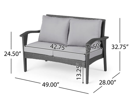 Honolulu - Loveseat - Gray / Silver