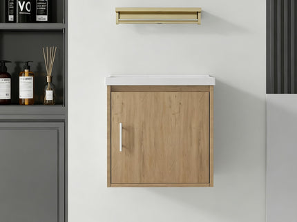 Floating Bathroom Vanity Combo, Wall Mounted Cabinet With Sink & Soft Close Doors For Small Bathrooms