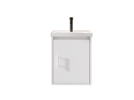 20" Floating Bathroom Vanity Combo With Wall Cabinet, Ceramic Sink & Soft Close Doors - White