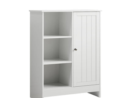 Classic Freestanding Bathroom And Kitchen Storage Cabinet With Adjustable Shelves - White