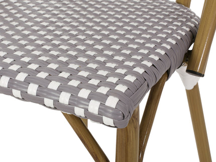 Outdoor Rattan And Aluminum French Bistro Chair Set