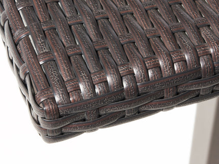 Outdoor Square Rattan Bar Table With Iron Frame - Multi Brown