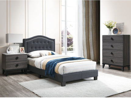 European Style Bed, Button Tufted Headboard