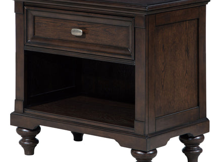 Berwick - 1 Drawer Nightstand With Open Cubby - Dark Oak