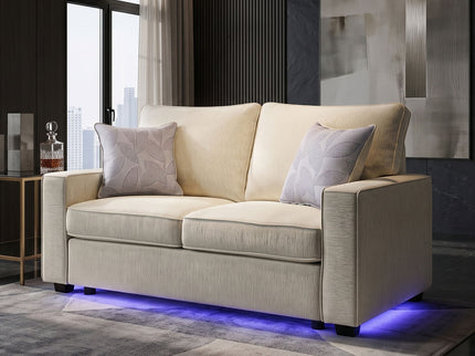 Rita - Loveseat, LED Base Lighting, Cushions And 2 Accent Pillows