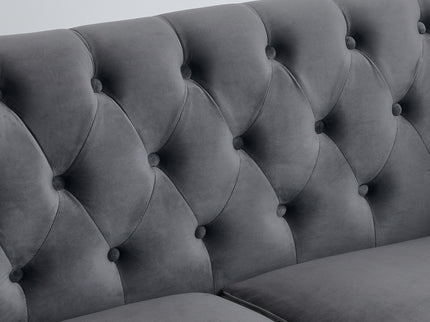 Modern Chesterfield Sofa With Tufted Backrest For Living Room