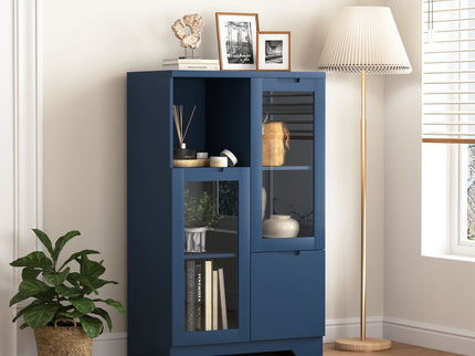 Modern Cabinet With Glass Doors And Drawer