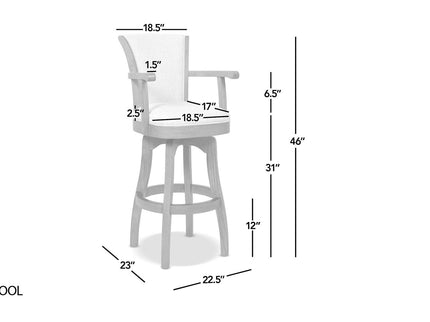 Williams - Swivel Bar Stool With Armrests