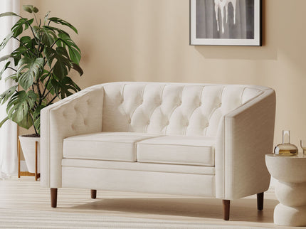 Sophisticated Loveseat With Diamond Stitched Detailing