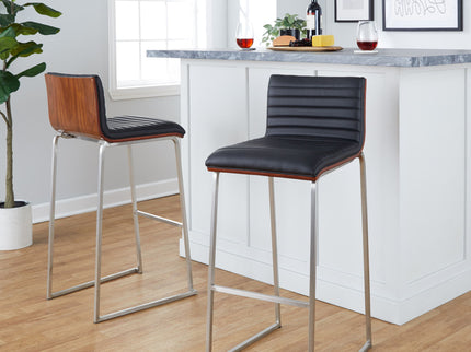 Mason Mara - Contemporary Fixed Height Barstool (Set of 2)
