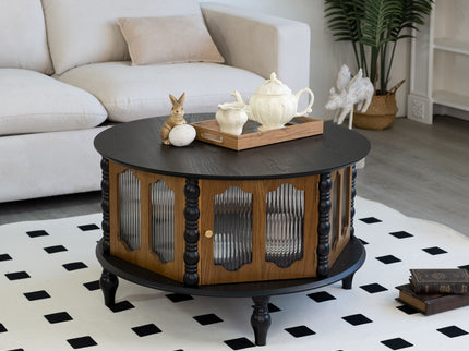 Round 3 Door Storage Coffee Table For Living Room