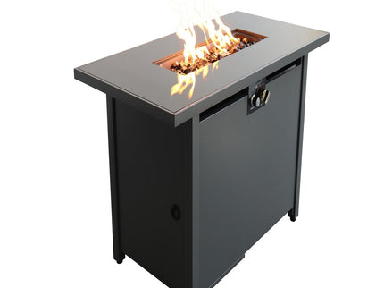 Outdoor Fire Pit Table With Lid & High-Quality Materials - Black