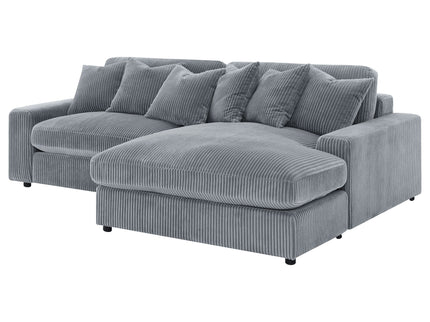 Marcus - Fog Track Arms Reversible Sectional With Pillows - Fog
