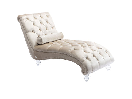 Chaise Lounge Indoor, Button Tufted Upholstered Chaise Lounge Chair With Pillow