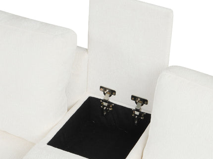 Modular L-Shaped Sectional Sofa Bed With Pull-Out Sleeper, Cup Holders, And Storage