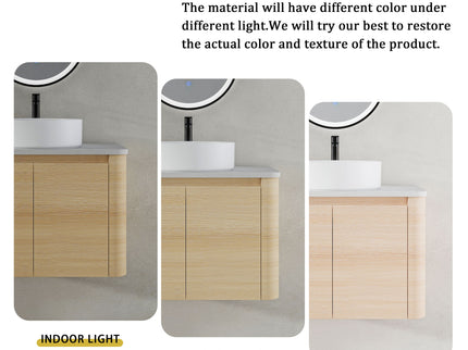 Mounted Bathroom Vanity With Art Sink & 2 Soft Close Doors