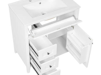 Modern Bathroom Vanity With Sink, 3 Drawers And Adjustable Shelf