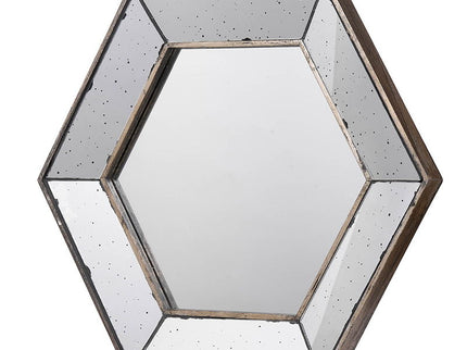 Hexagon Wall Mirror With Contemporary Glass Design, Home Decor Accent Mirror For Living Room, Entryway, Bedroom