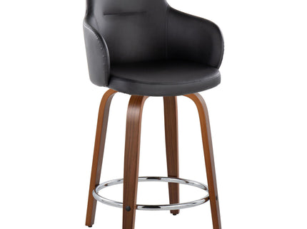 Boyne - Contemporary Fixed Height Counter Stool With Swivel With Round Footrest (Set of 2)