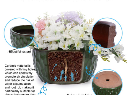3 Pieces Ceramic Flowerpot