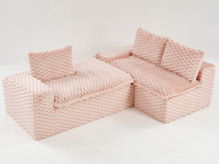 Modular Sofa, Convertible Twin Seat With Chaise Lounge