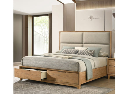 Contemporary Storage Platform Bed With Ultra Plush Headboard
