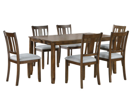 Kitchen Dining Set, Rectangular Dining Table With Upholstered Chairs