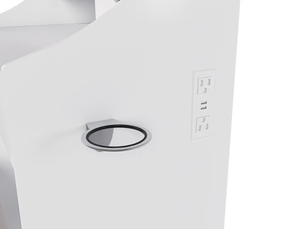 LED Vanity Mirror With Stool, 2 Drawers & 5 Storage Cabinets, Adjustable Lighting Mdf Dressing Table For Bedroom - White