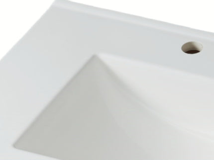 Modern Bathroom Vanity With Ceramic Sink, Tempered Blurred Glass Doors