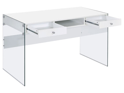 Barretta - 2 Drawer Writing Desk - Gloss White