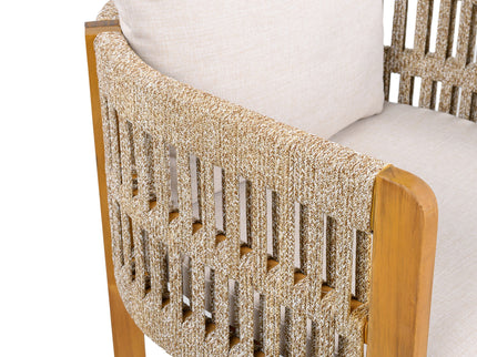Outdoor Dining Chairs With Mix Rope Handles (Set of 2)