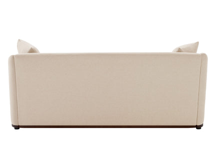 3 Seater Sofa With Wrap Around Armrests And Throw Pillows, For Living Room - Oatmeal
