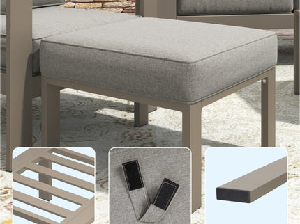 All-Weather Patio Ottomans With Thick Cushions (Set of 2)