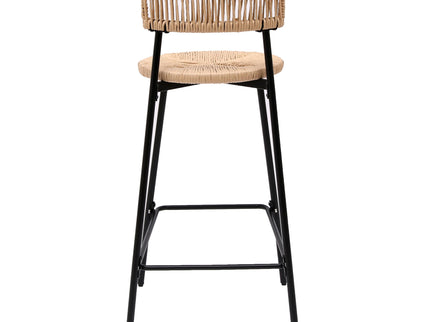 Boho Style Handwoven Paper Rope Counter Stools (Set of 2)