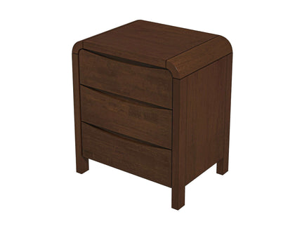 Lionel - Nightstand 3 Drawer Bed Side Table - Brown
