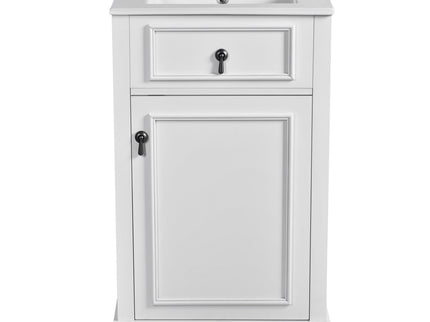 Elegant Bathroom Vanity With Ceramic Sink, Soft Close Door, Adjustable Shelf