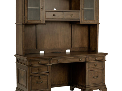 Stigham - 5 Drawer Credenza With Hutch - Oak