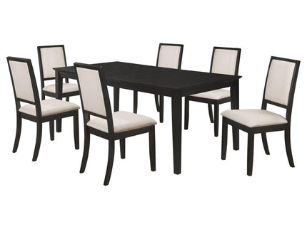 Louise 7-piece Rectangular Dining Set Black