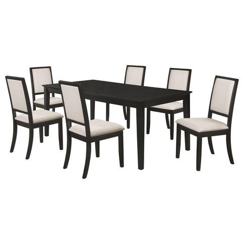Louise 7-piece Rectangular Dining Set Black
