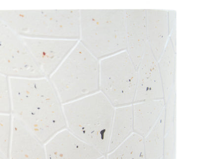 Outdoor Terrazzo Concrete Drum End Table, Living Room Accent Table - White Terrazzo