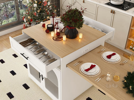 Expandable Kitchen Island With Power Outlet