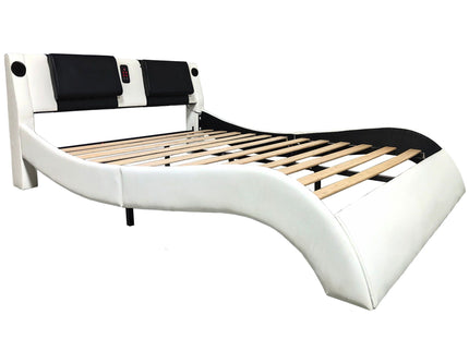 Platform Bed Frame With LED Lighting, tooth Music, Vibration Massage