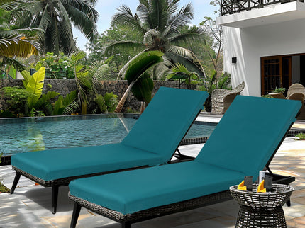 2 Piece Outdoor Chaise Lounge Cushion Set, Replacement Cushions For Patio Furniture