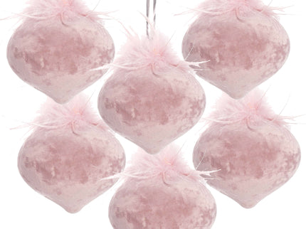Christmas Ball Ornaments, Glass Decorative Hanging Ball Christmas Tree Ornaments For Holiday Party Decorations (Set of 6) - Pink